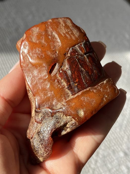 Stary litewski bursztyn z patyną