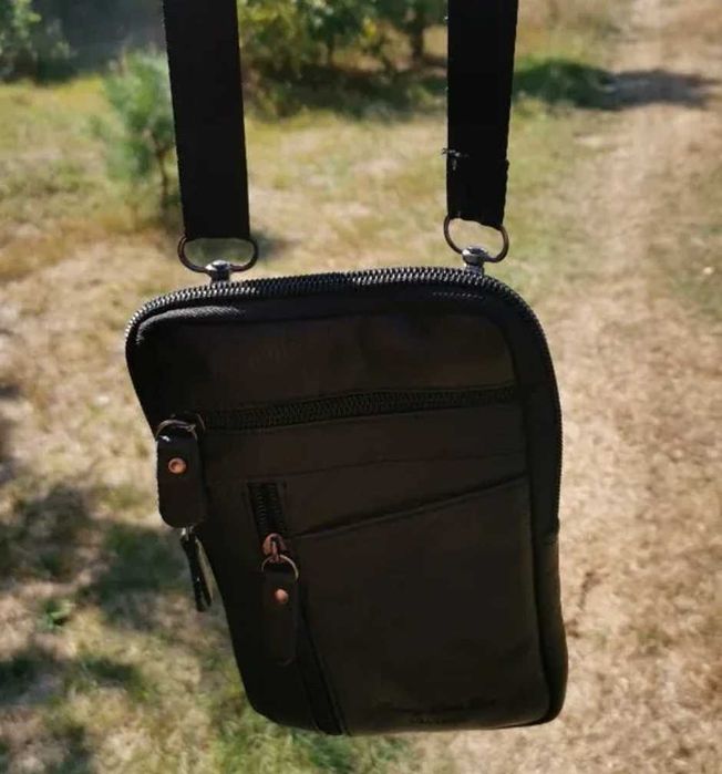 Кожаная поясная сумка для мужчин с ремнем, б-у