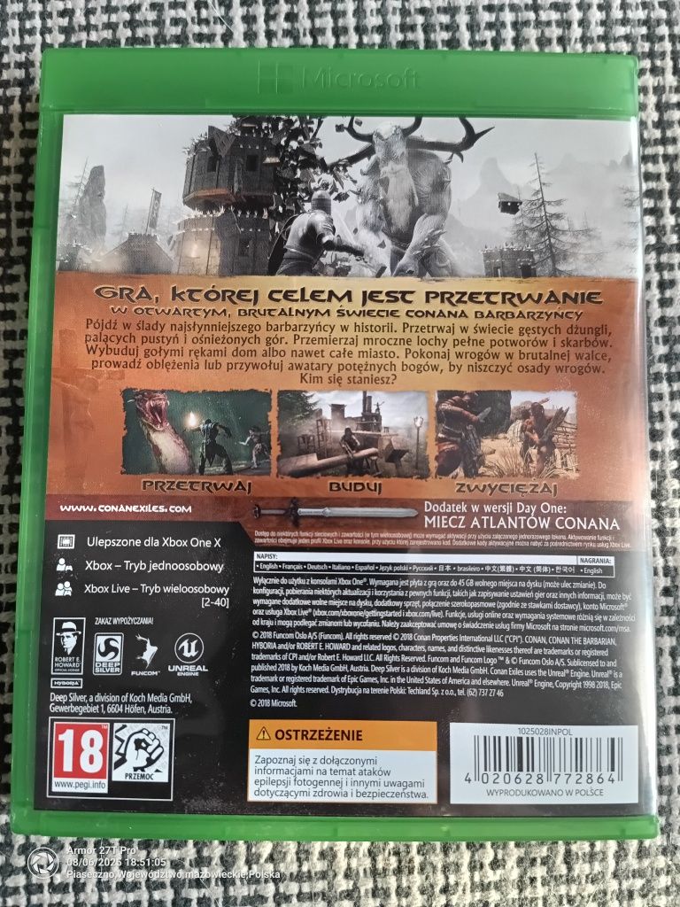 Gra Xbox One "Conan Exiles" oryginał, bez folii