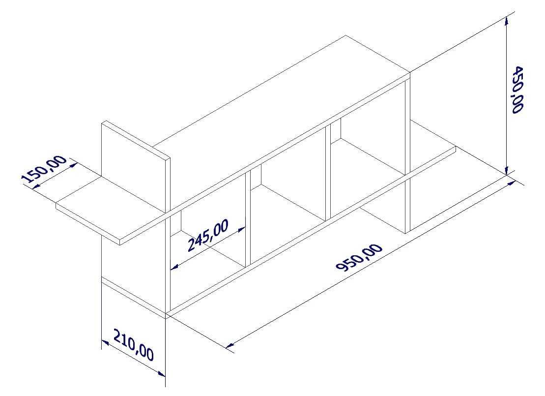 Nowoczesna PÓŁKA Wisząca KAPI nad biurko 110CM dąb sonoma