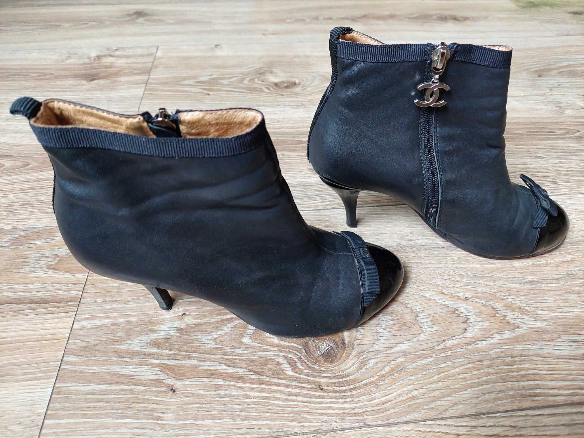 Женские демисезонные кожаные ботинки "Шанель" 36 размер