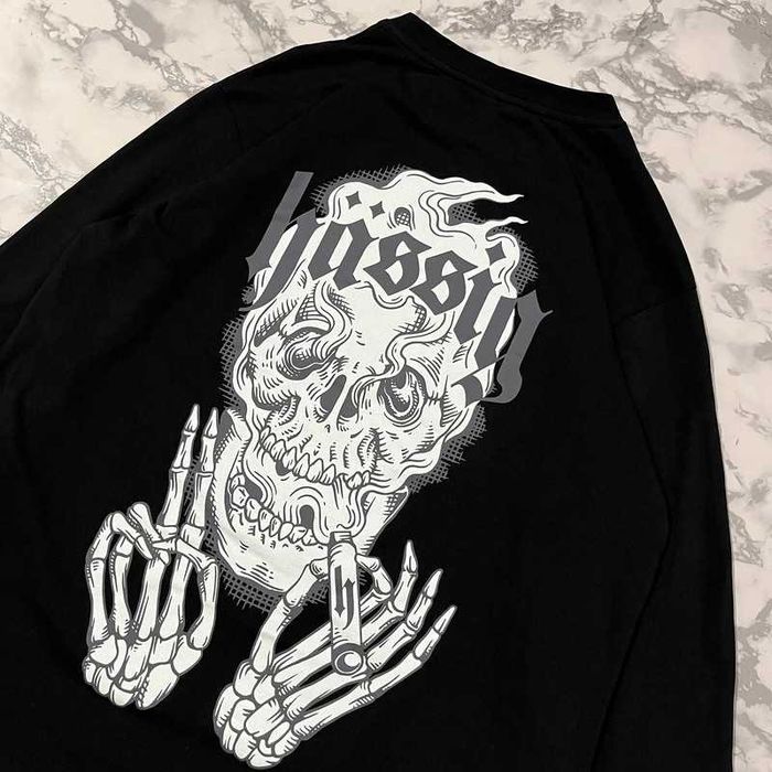 Czarna koszulka Hassig longsleeve vintage y2k print