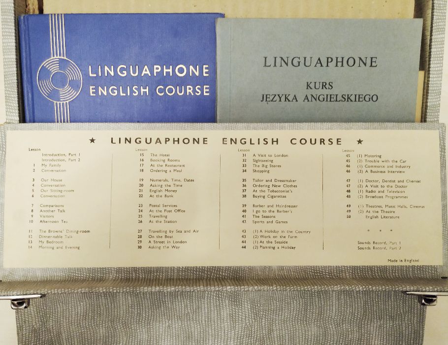 Kurs j.angielskiego Linguaphone 16 płyt + ksiązki - Stan Kolekcjonersk