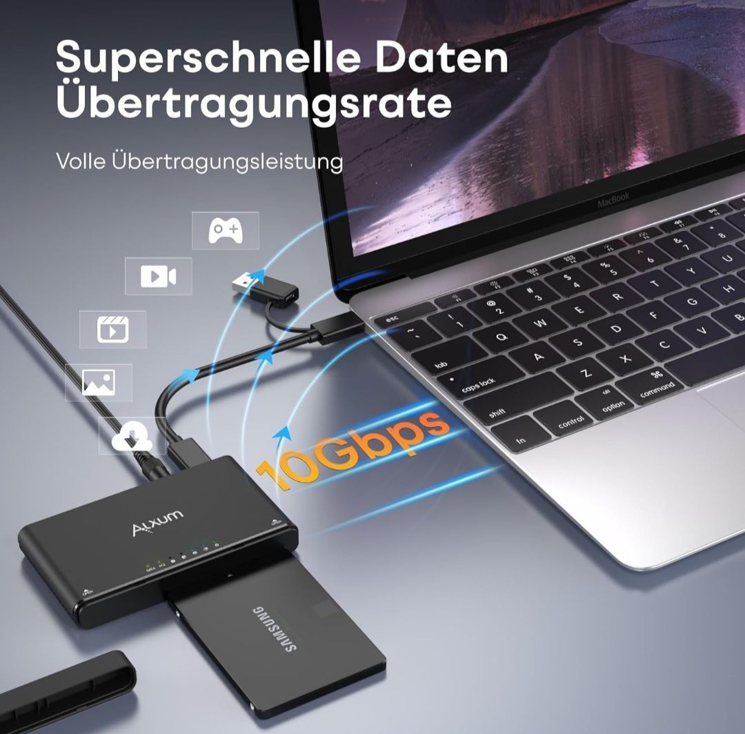 Obudowa Alxum M.2 NVME i adapter SATA USB z klonowaniem offline