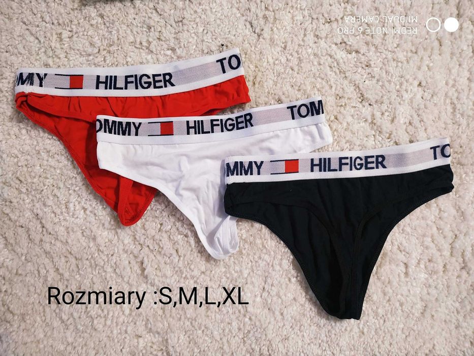 Majtki Stringi Damskie 3-pak Calvin Klein Tommy Hilfiger OKAZJA