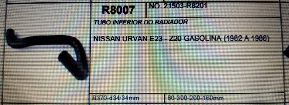 Tubo Radiador Nissan Urban