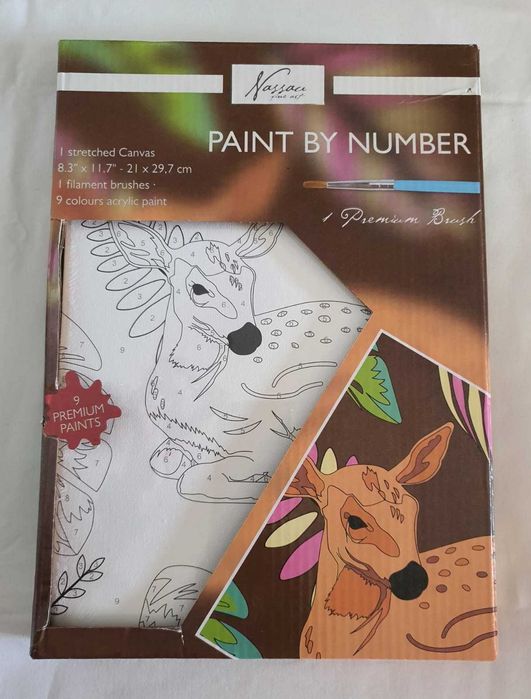 Conjunto de pintura por números para crianças.