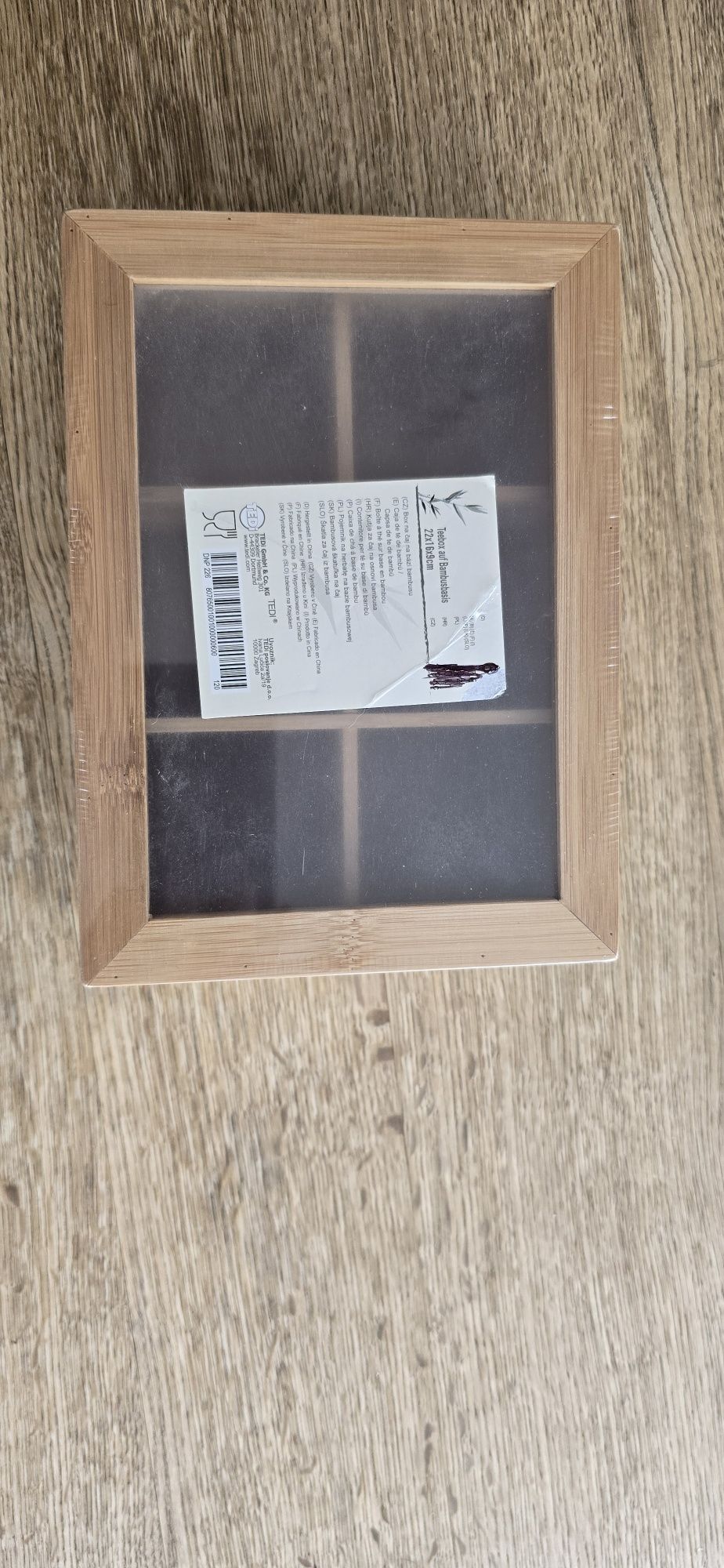Nowy bambusowy pojemnik, organizer na herbatę 22x16x9 cm