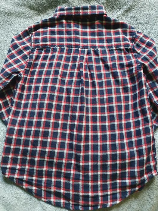 Koszula bawełniana w kratkę Monoprix Kids marine 110-116cm