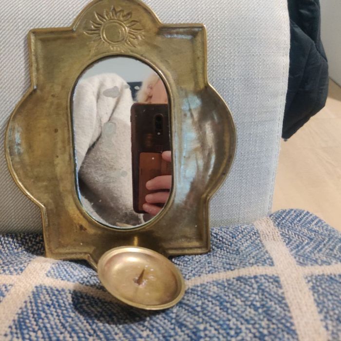 Подсвечники бронзовые, подсвечник с зеркалом, Скандинавия