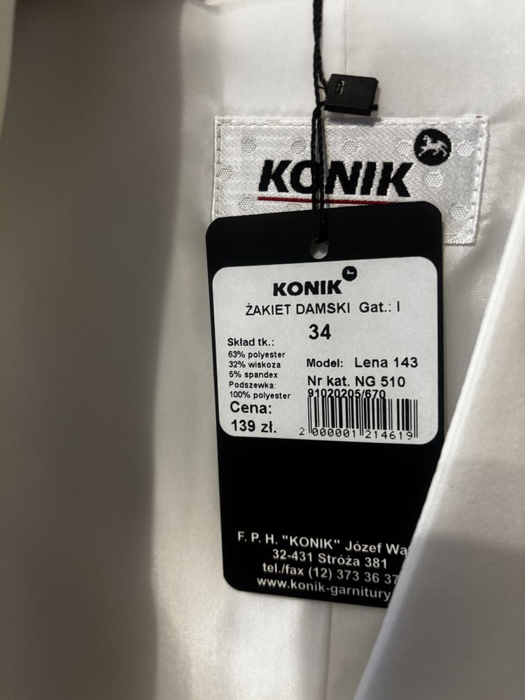 Zakiet/marynarka biala slubna