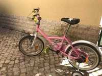 Bicicleta rosa 14 Polegadas capacete e quadro interativo Patrulha Pata
