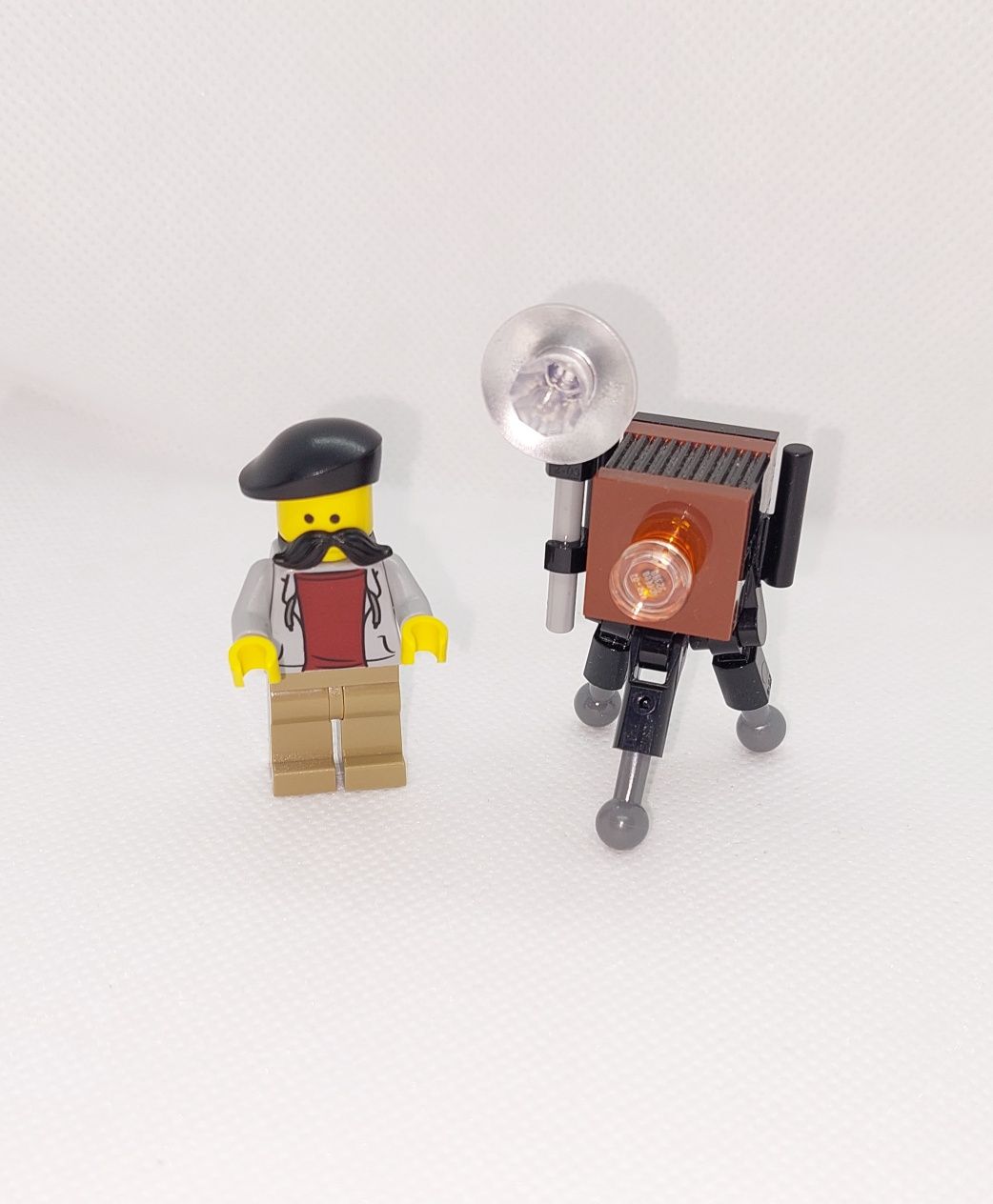 Lego minifigures figurka fotograf minifigurka aparat wielkoformatowy