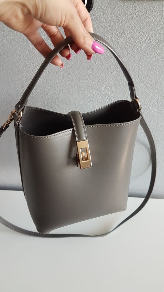 Szara torebka h&m crossbody popielaty