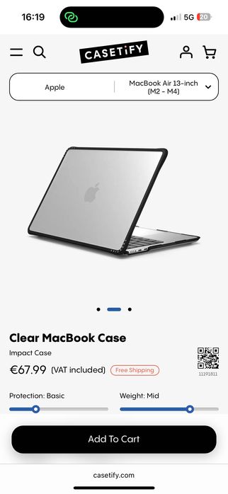 CASETIFY Clear MacBook Case