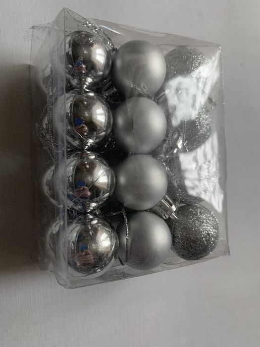 Bombki/Ozdoby świąteczne na choinkę Silver, 24 sztukiu