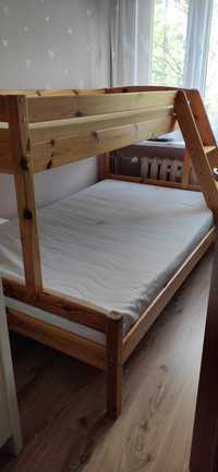 Łóżko piętrowe atrakcyjna cena dla trójki dzieci Jysk drewno solidne