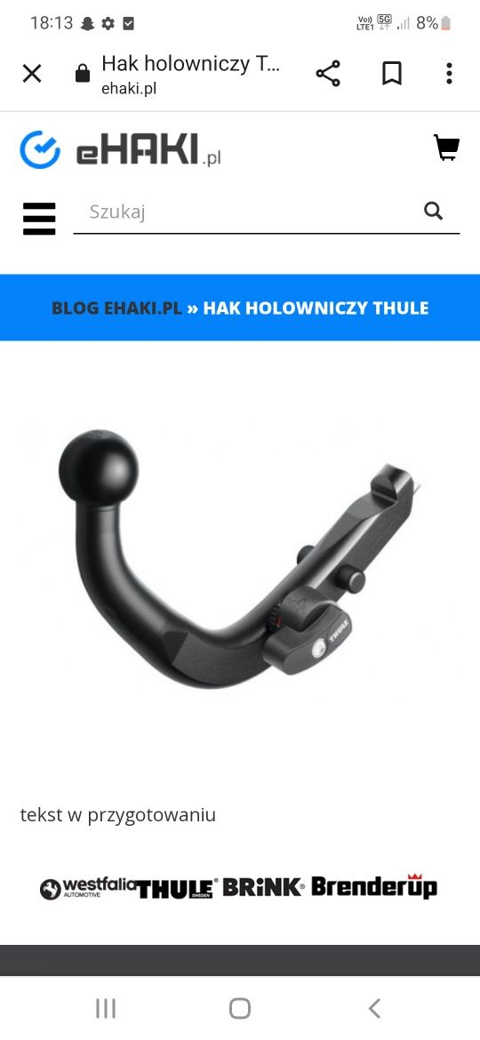 THULE. Hak Mercedes C klasa. Kula. Nowe
