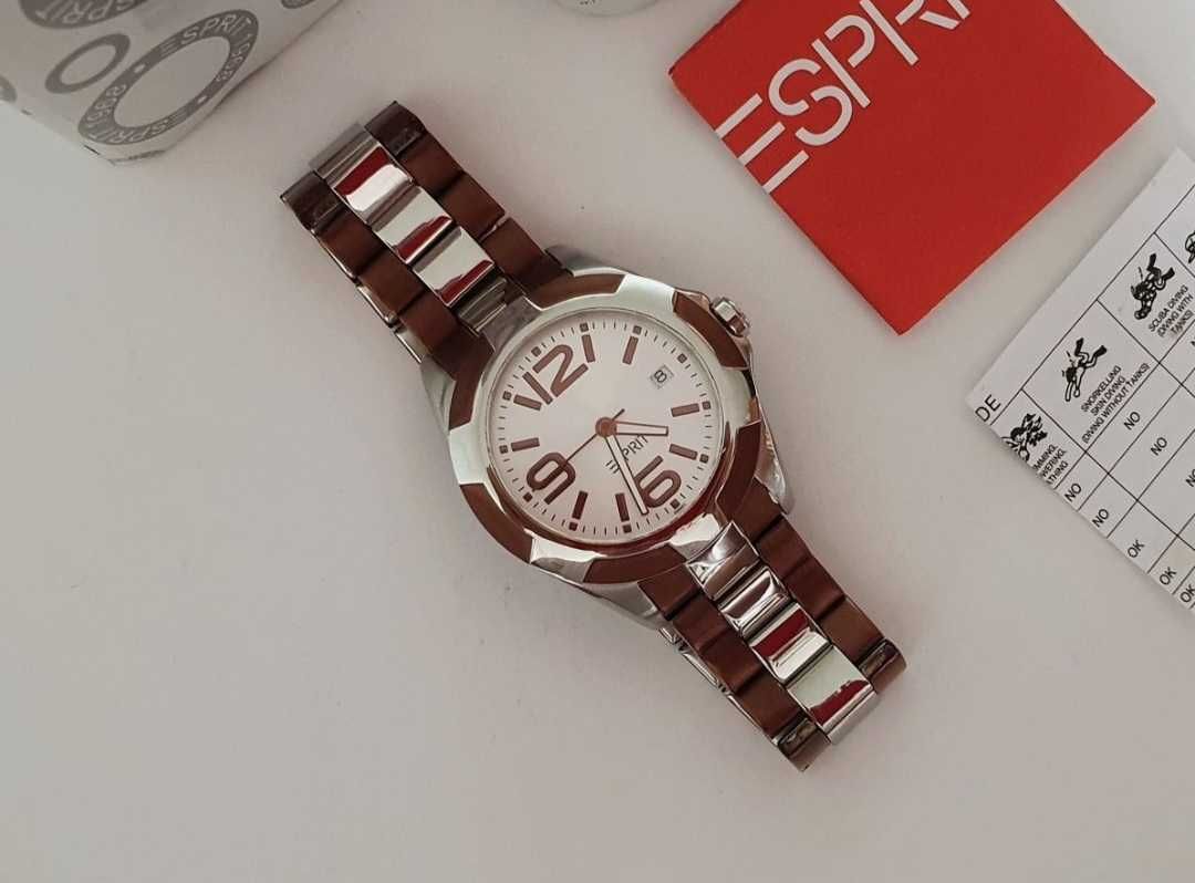 Наручные часы Esprit с браслетом, подарок (бронзовый, серебристый)