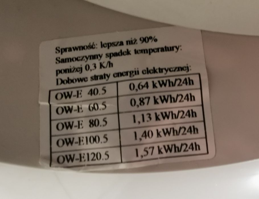 Elektryczny podgrzewacz wody Biwar40l