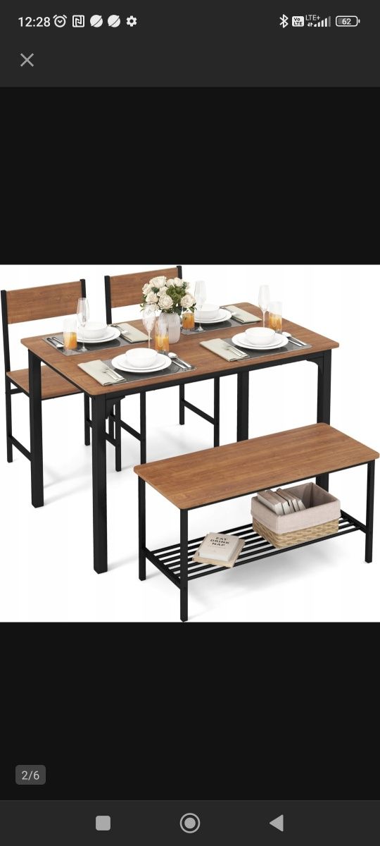 Zestaw do jadalni Stół+2 krzesła i ławka