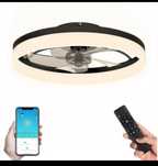 Żyrandol wentylator sufitowy lampa ring 50cm plafon wiatrak