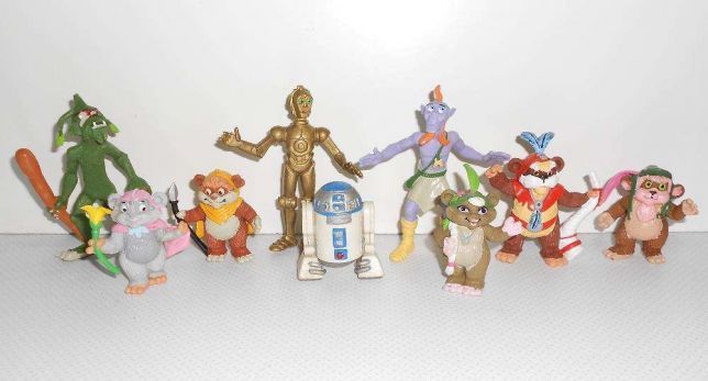 Coleção completa bonecos figuras PVC Star Wars Ewoks & Droids