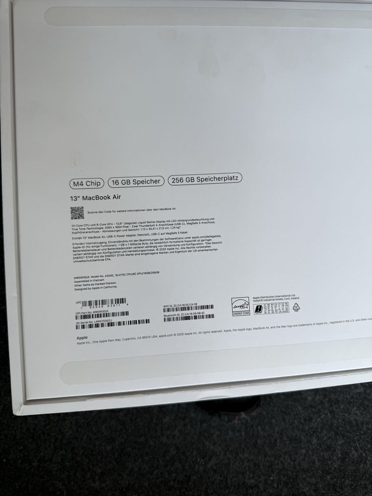Apple MacBook Air M4 16Gb 256Gb MDM