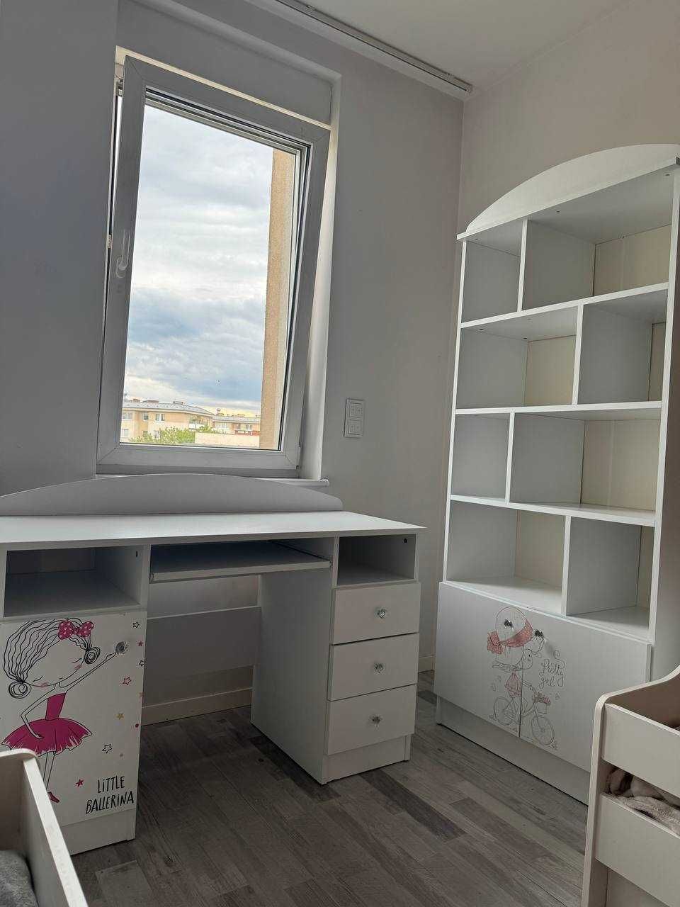 Regał dziecięcy 190x80x40 z szafką – biały