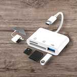 OTG картридер 3в1 USB tupe-c SD micro карта TF