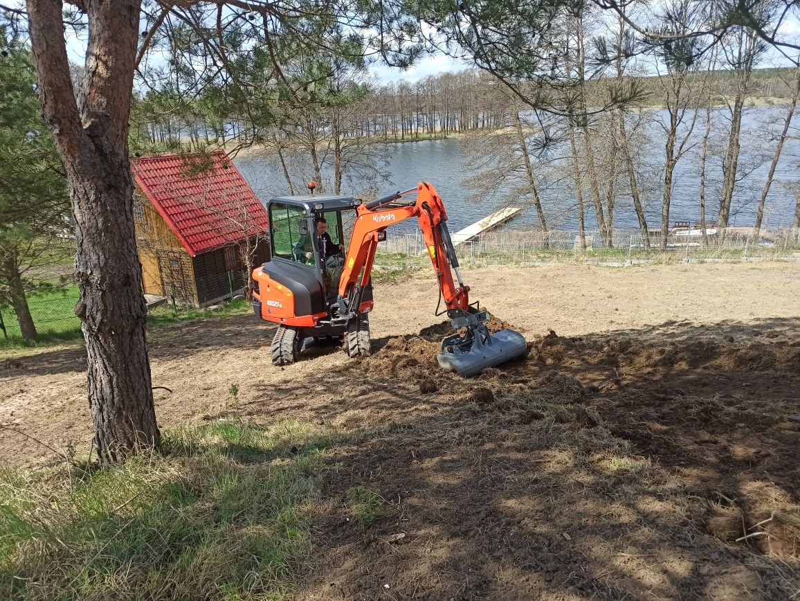 Minikoparka 3t, Wiertnica, Wykop, roboty ziemne, Usługi koparką, Ogród