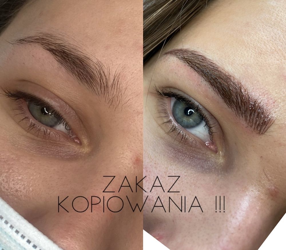 Lipiec Brwi Microblading modelki Makijaż Permanentny Brwi Piórkowa