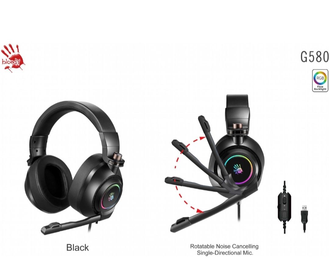 Bloody G580 компьютерные игровые наушники с микрофоном для геймеров