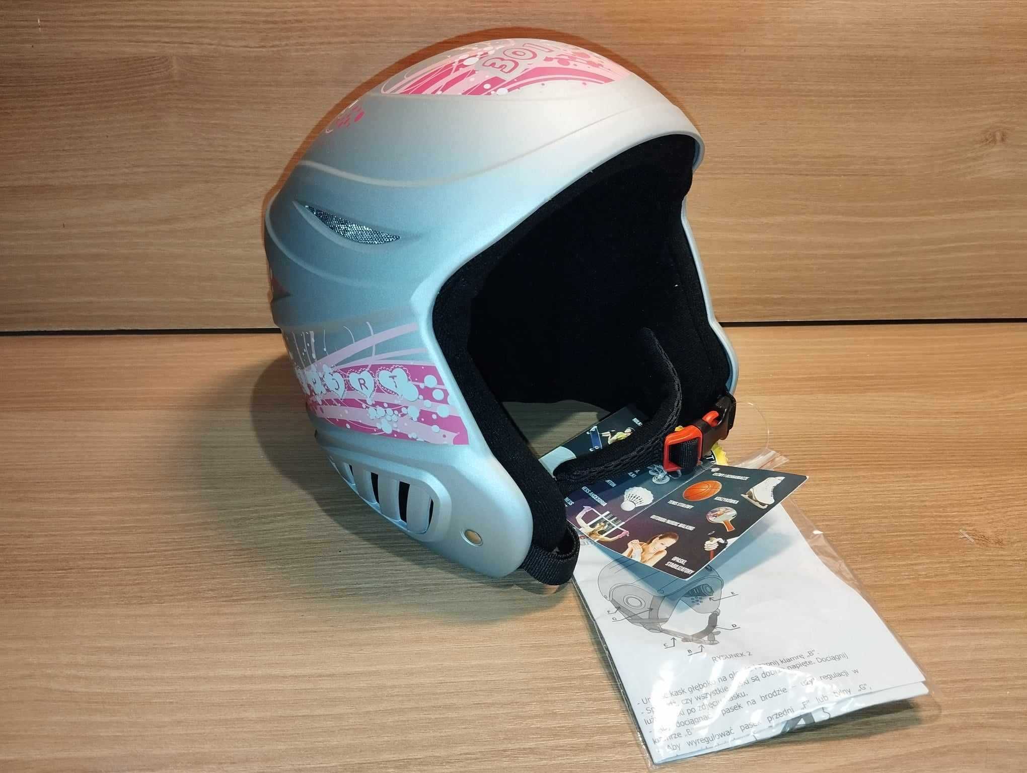 Srebrny Kask Dziecięcy - Rozmiar S - 53-55 cm