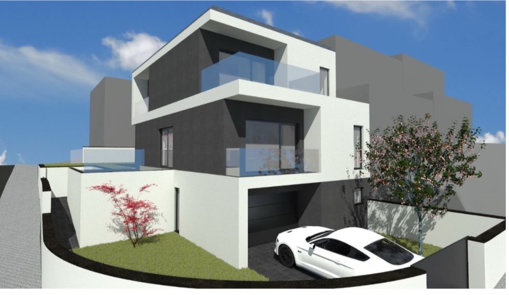 Terreno / com projeto  pronto a construir