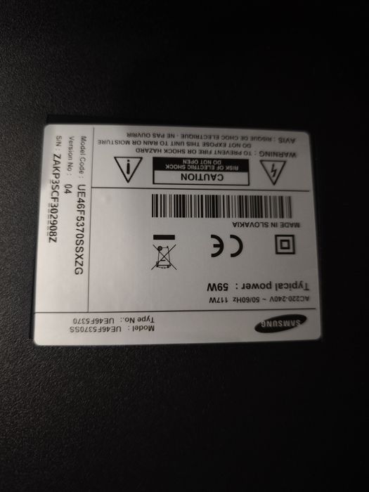 Samsung UE46F5370 116,8 см (46") Full HD Smart TV Чорний