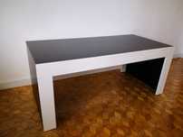 Stolik Stół Ława kawowy 120x60x50cm czarny biały niski