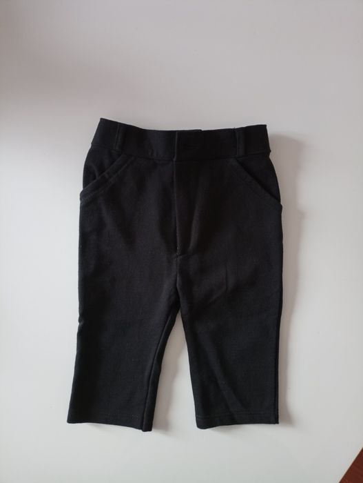 2x Spodnie niemowlęce eleganckie, rozm 62, 56- szare, czarne