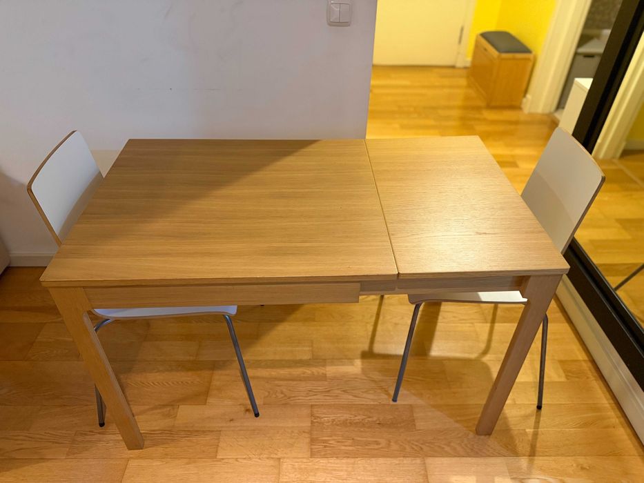 Mesa Refeição Extensível IKEA - EKEDALEN/TONSTAD c/ Nova + 2 Cadeiras