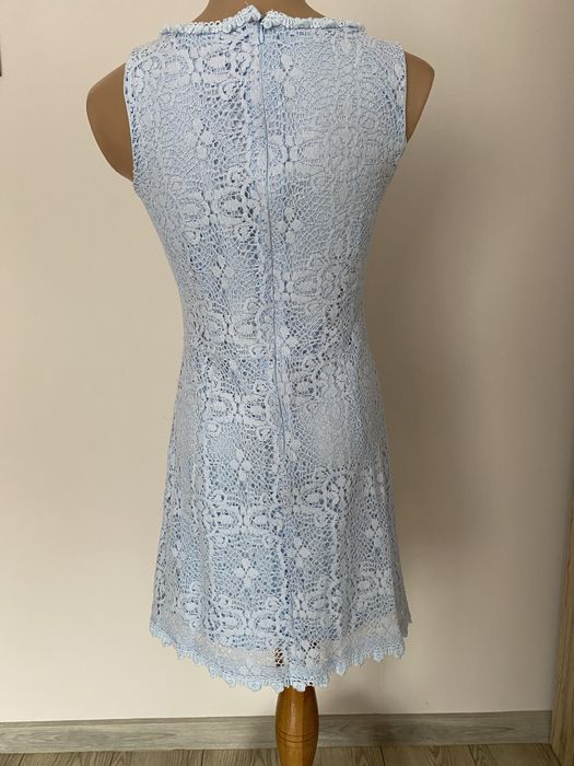Sukienka Cropp błękitna S/36 baby blue koronkowa na lato letnia