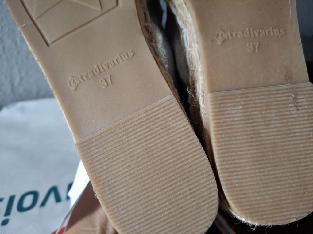 Stradivarius  srebrne espadryle damskie 36