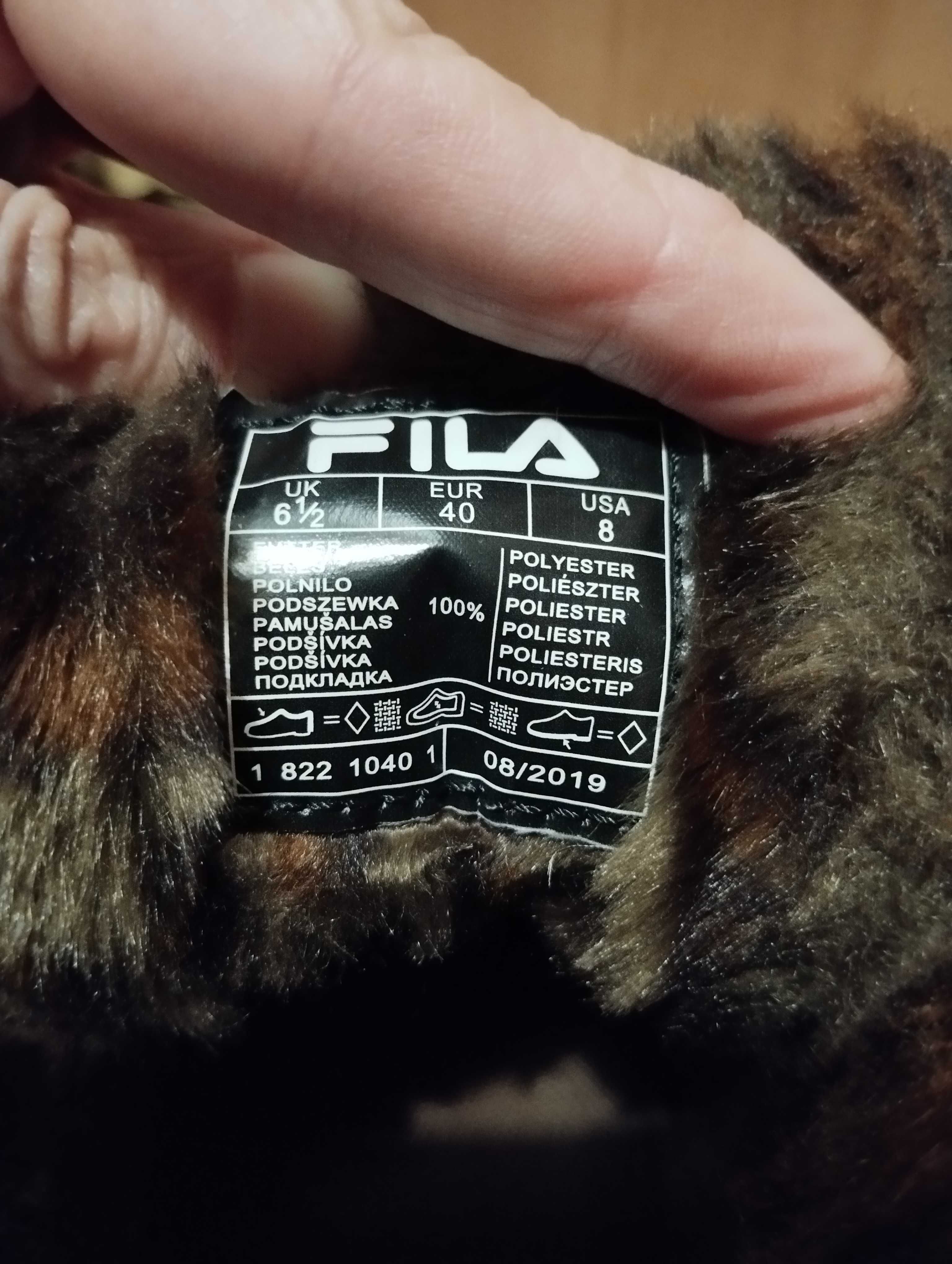 Brązowe buty zimowe/trapery/workery FILA z futerkiem rozmiar 40 - NOWE