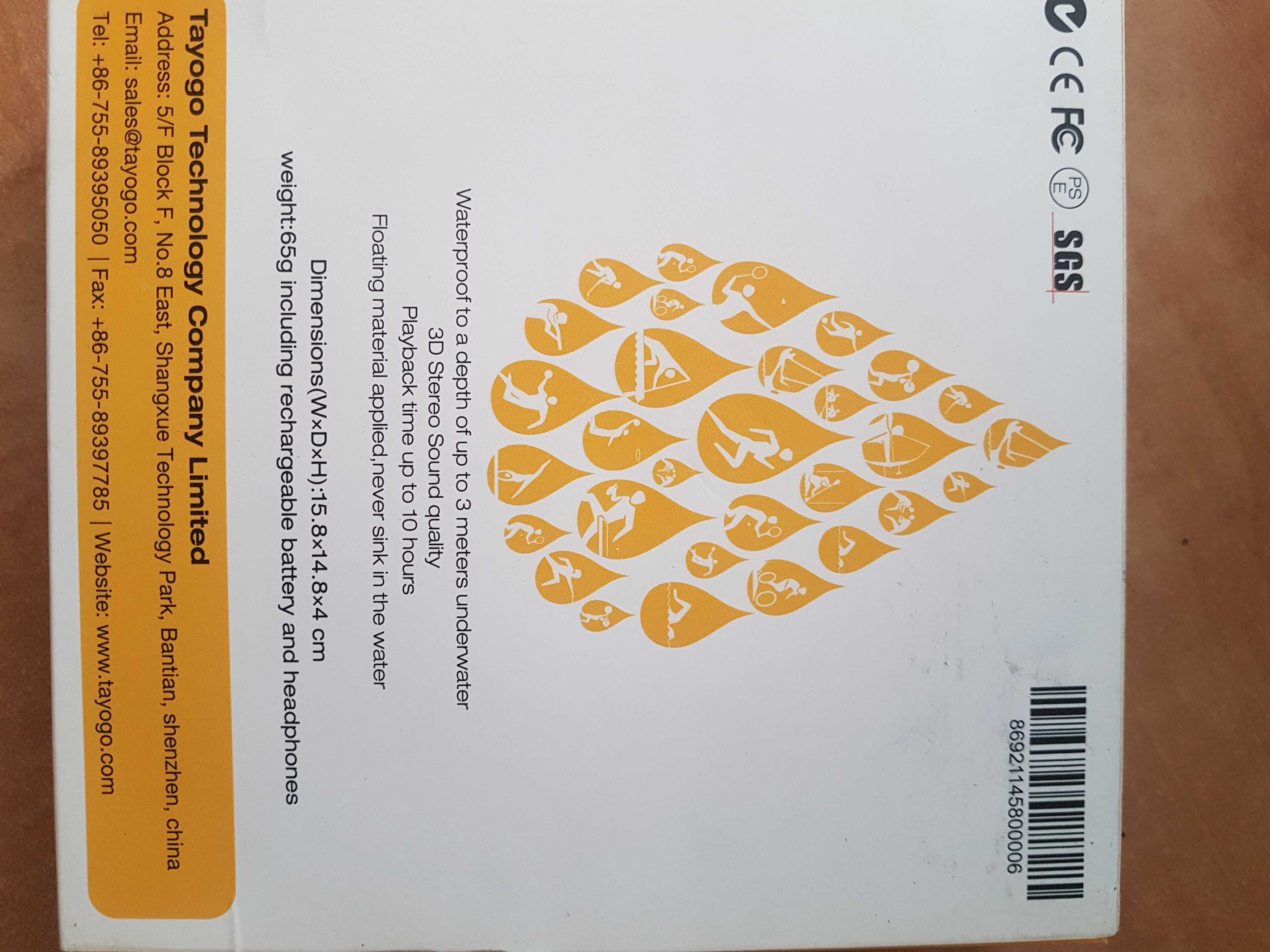 TAYOGO słuchawki wodoodporne do pływania /MP3 /