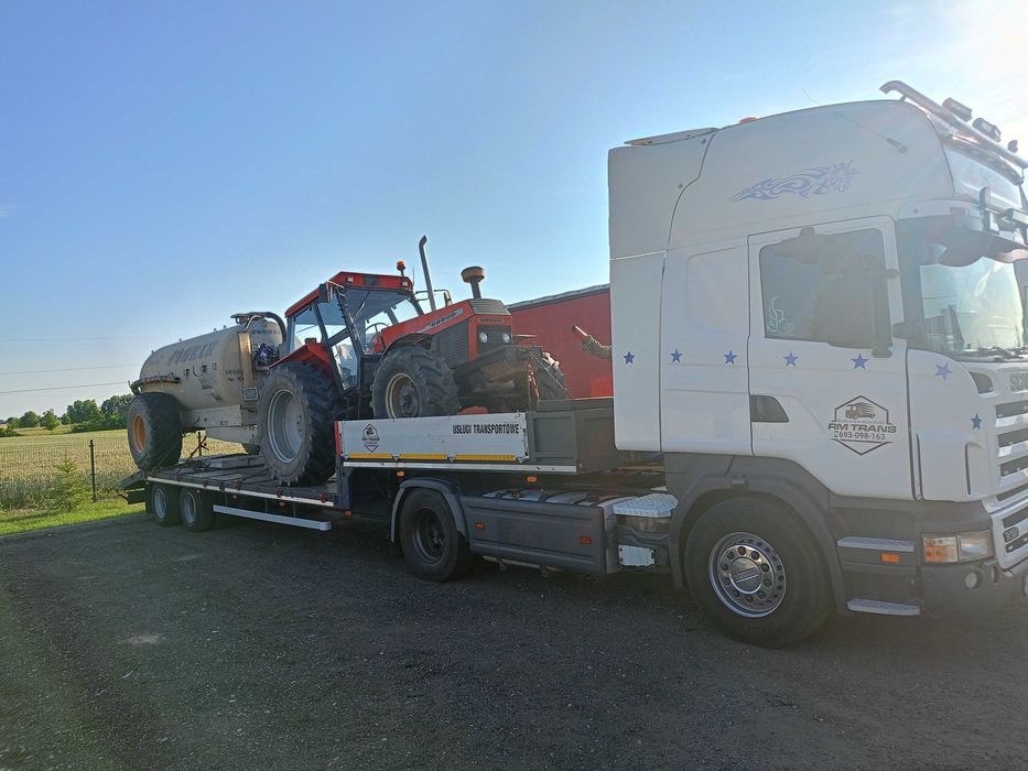 Transport kombajnów maszyn rolniczych budowlanych przyczep