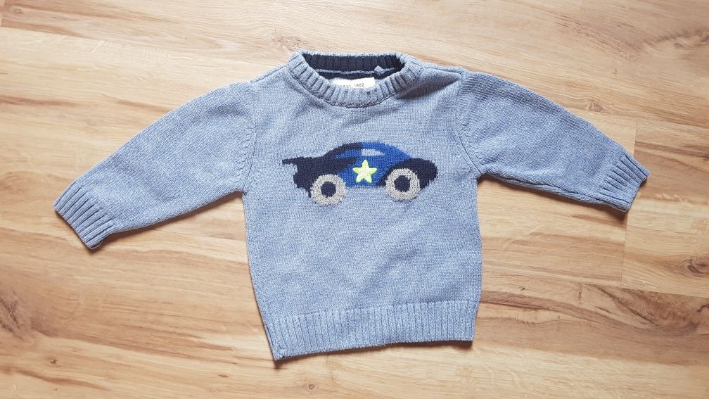 Next sweter dla chłopca samochód policja r.74/80