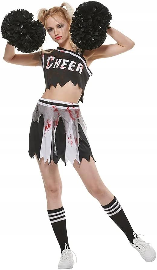 Kostium  uczennica Cheerleaderka zoombie przebranie na halloween XL