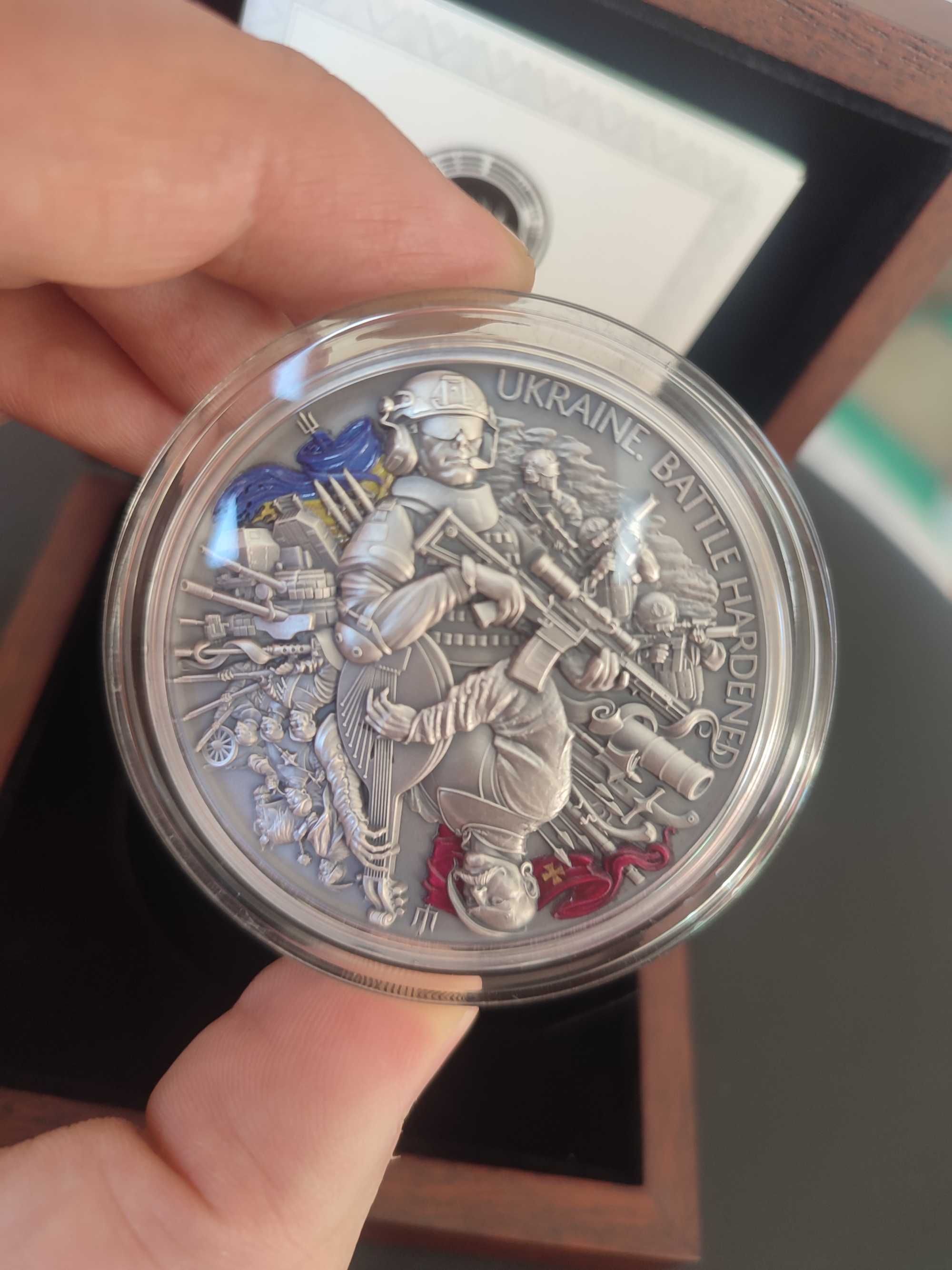 Срібна монета "Україна. Загартована в боях" 62,2 грам, 2024 рік