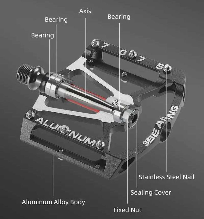 Platformowe pedały rowerowe łożyska maszynowe ALU CNC West Biking Nowe