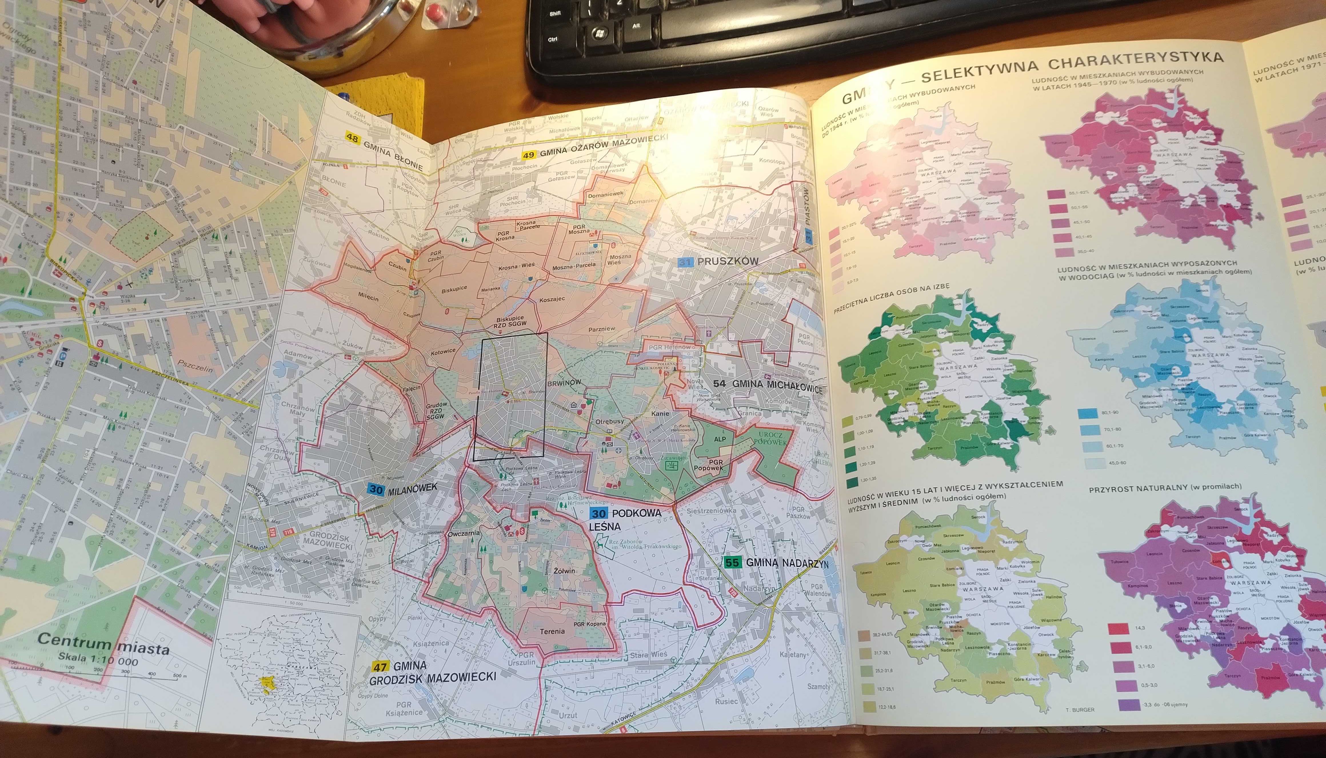 Atlas województwa warszawskiego 1993, Wydział Geodezji