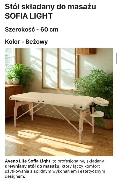 Łóżko / stół do masażu Aveno Life “Sofia Light” – idealne do Kobido